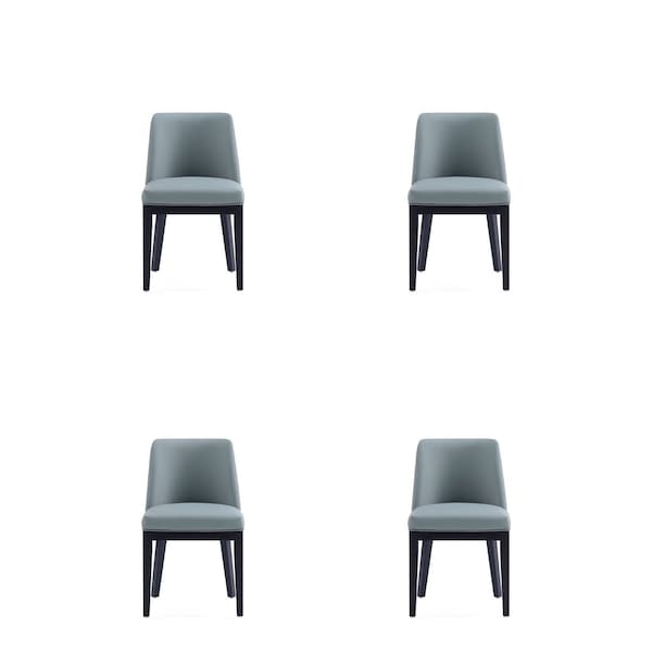 Manhattan Comfort Gansevoort Faux Leather Dining Chair in Pewter - Set of 4 2-DC051-PT - main